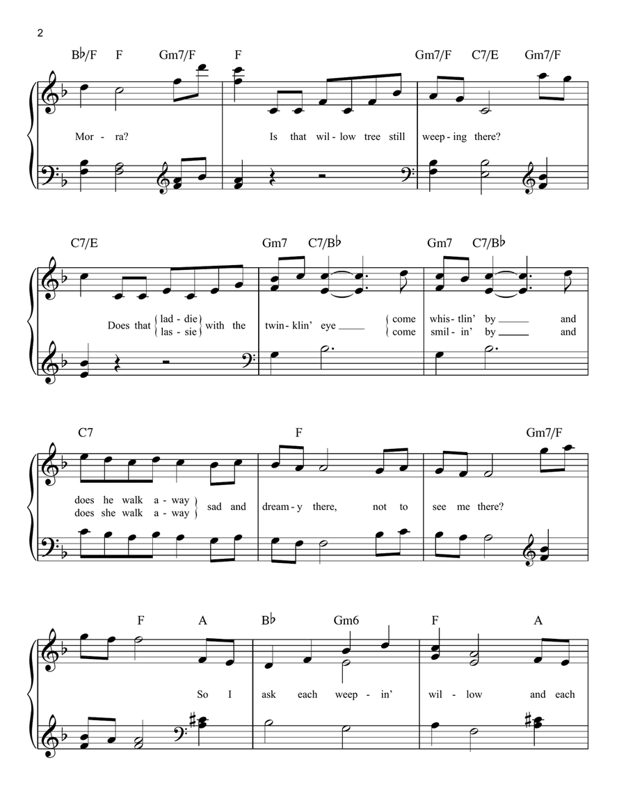 How Are Things In Glocca Morra Easy Piano scores gallery preview page 2