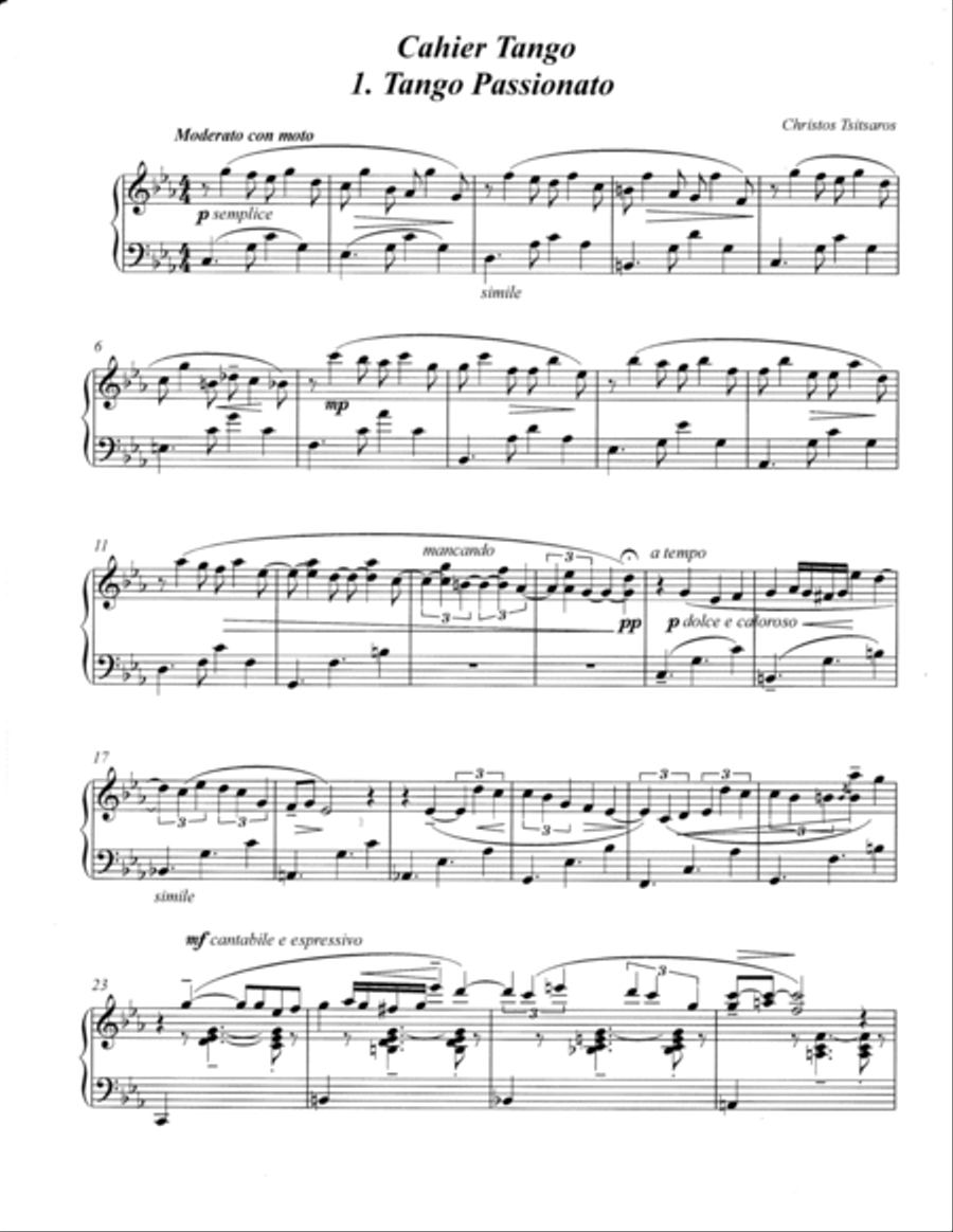 Cahier Tango for Piano Solo Piano Solo scores gallery preview page 2