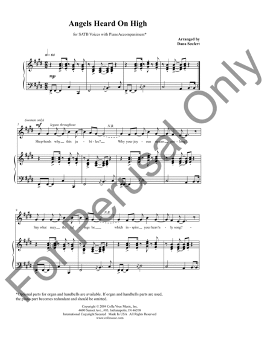 Angels Heard On High Angels Heard On High 4-Part scores gallery preview page 2