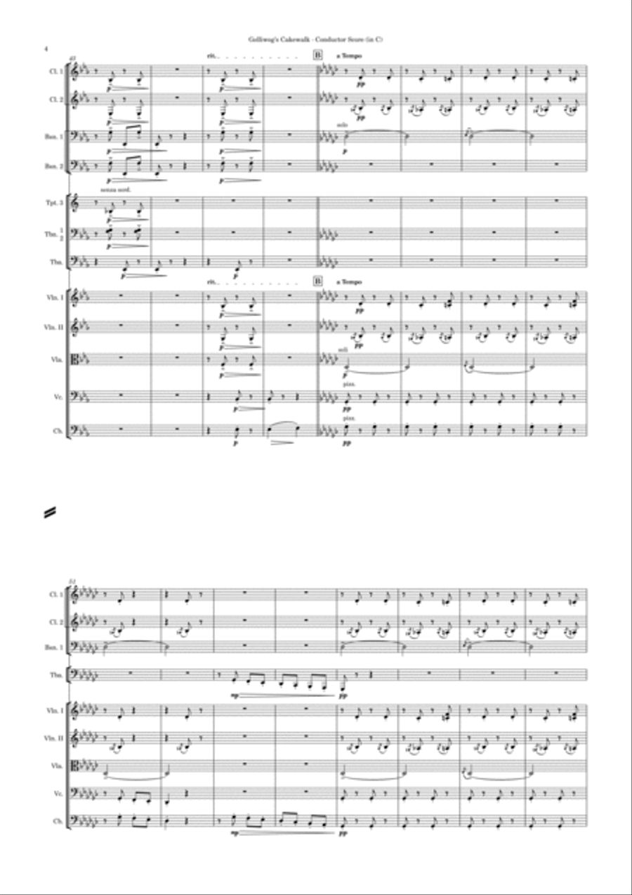 Golliwog's Cakewalk (Standard Orchestra) – Score and Parts – in Eb (Original key) Full Orchestra scores gallery preview page 6
