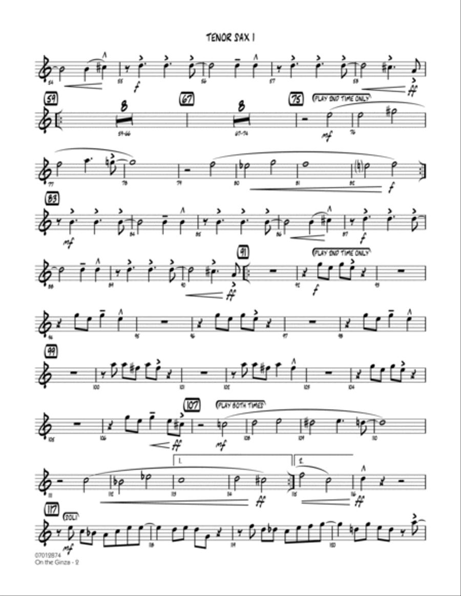 On The Ginza - Tenor Sax 1 Tenor Saxophone scores gallery preview page 2