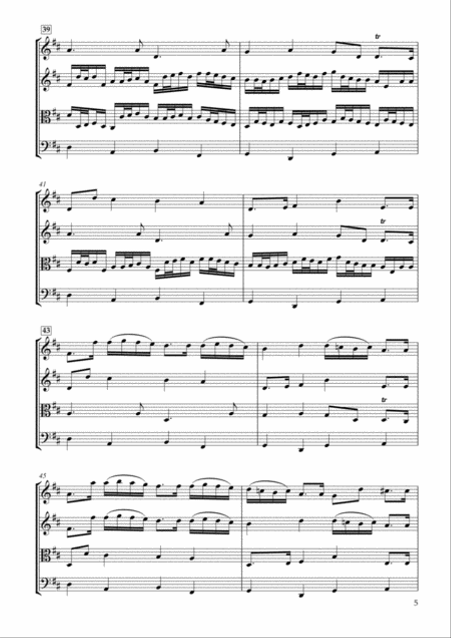 Canon in D major for String Quartet String Quartet scores gallery preview page 5
