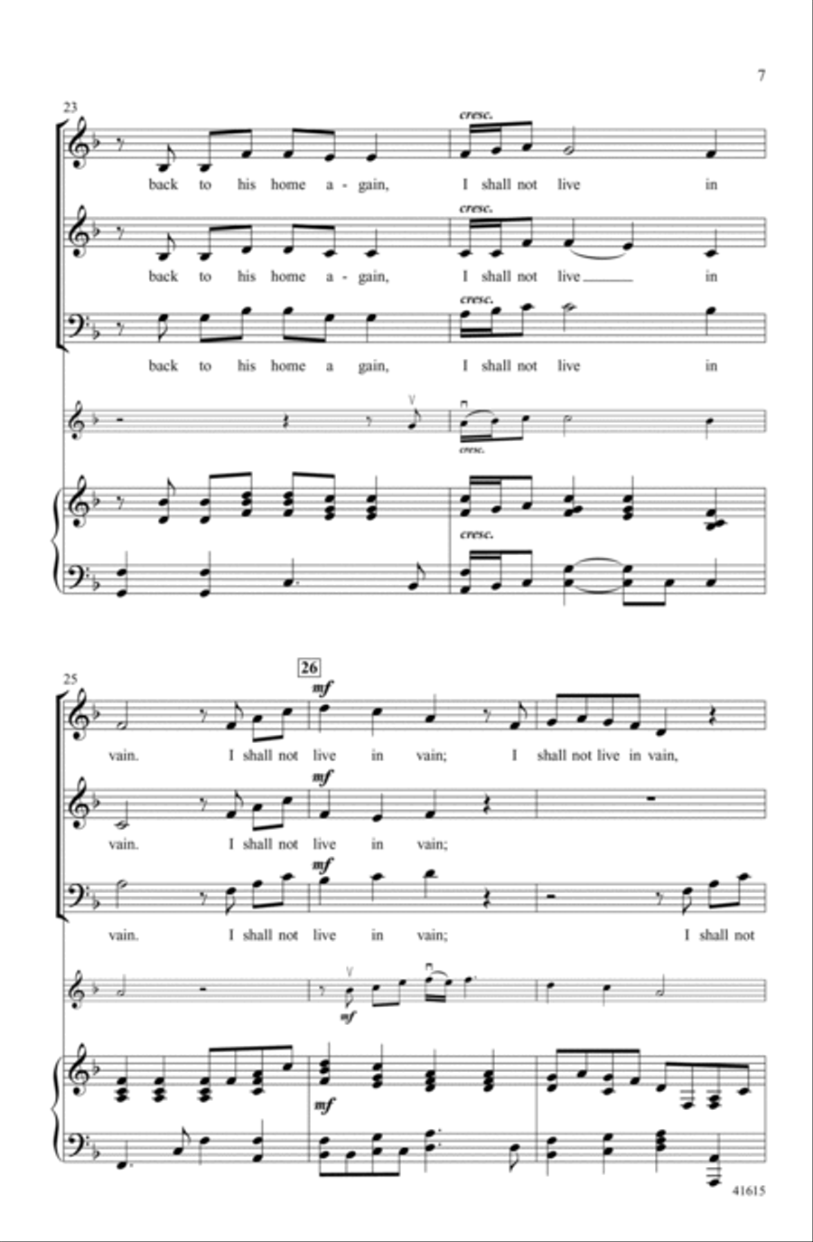 I Shall Not Live in Vain Choir scores gallery preview page 6