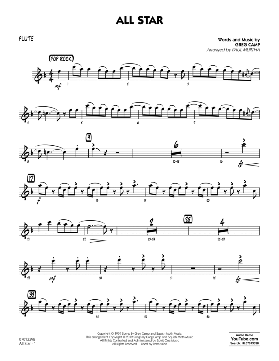 All Star (arr. Paul Murtha) - Flute