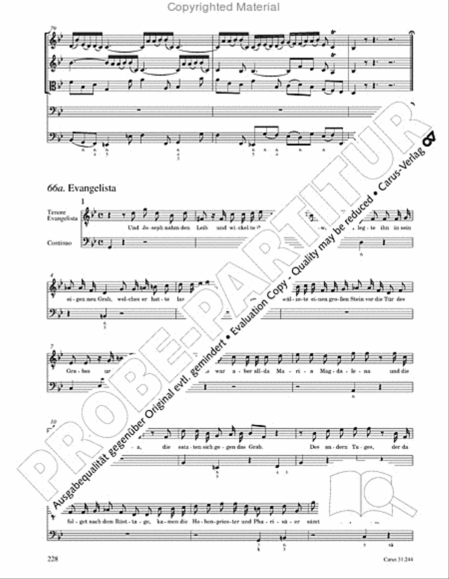 St. Matthew Passion (Matthaus-Passion) 4-Part scores gallery preview page 230