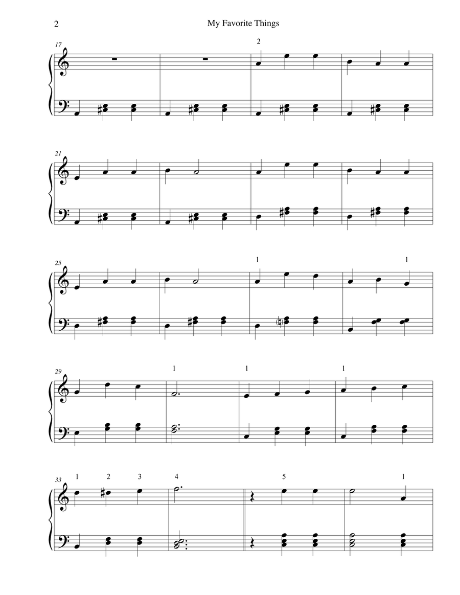 My Favorite Things My Favorite Things Easy Piano scores gallery preview page 2