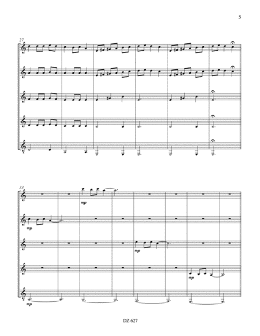 Carol of the Bells Carol of the Bells Guitar Ensemble scores gallery preview page 5
