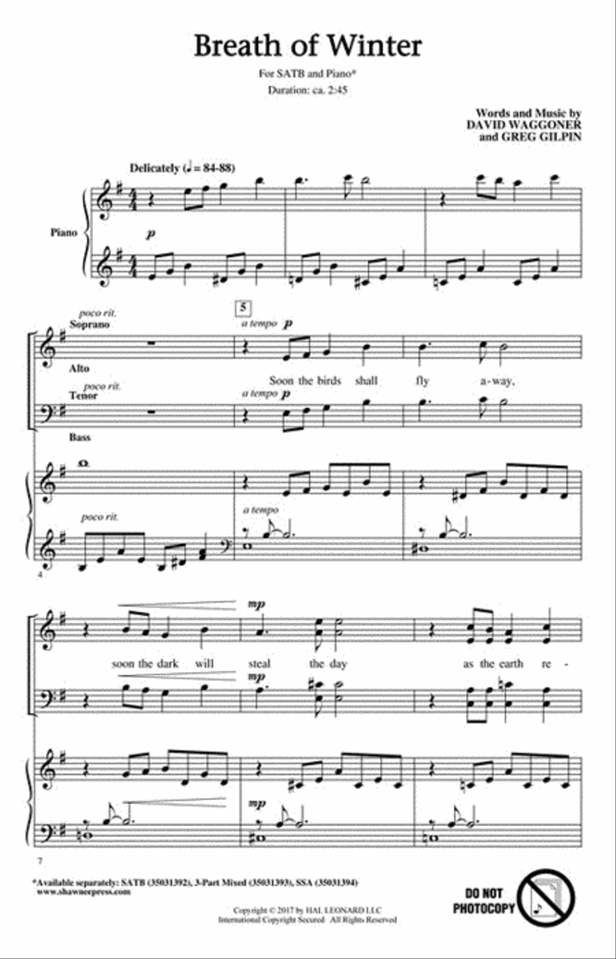 Breath of Winter 4-Part scores gallery preview page 2