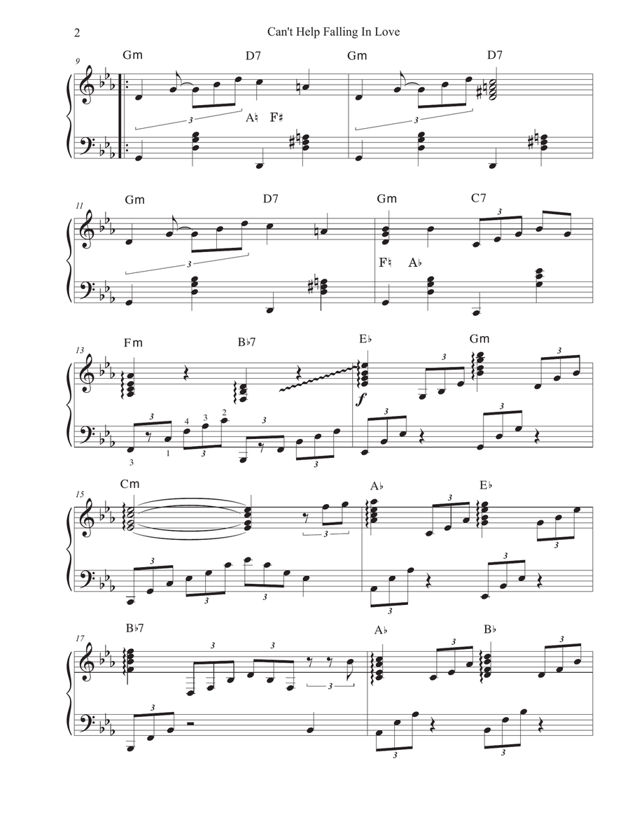 Can't Help Falling In Love Harp scores gallery preview page 2