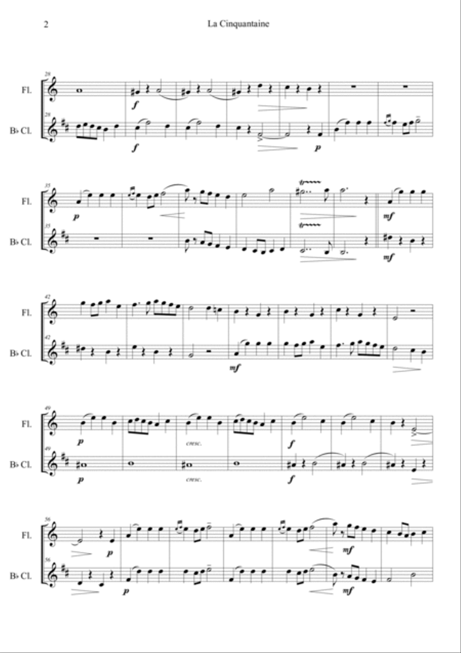 La Cinquantaine Woodwind Duet scores gallery preview page 2