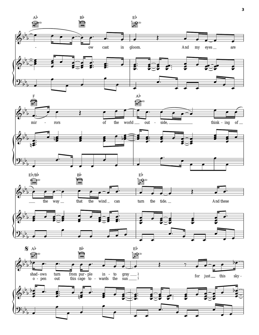 Skyline Pigeon Piano, Vocal, Guitar scores gallery preview page 3