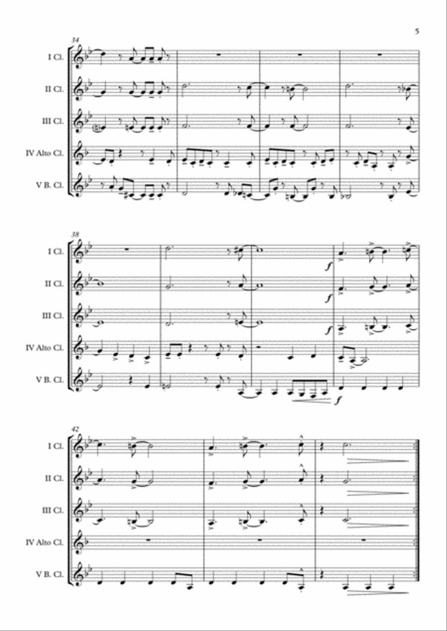 Sunny Clarinet Choir scores gallery preview page 6