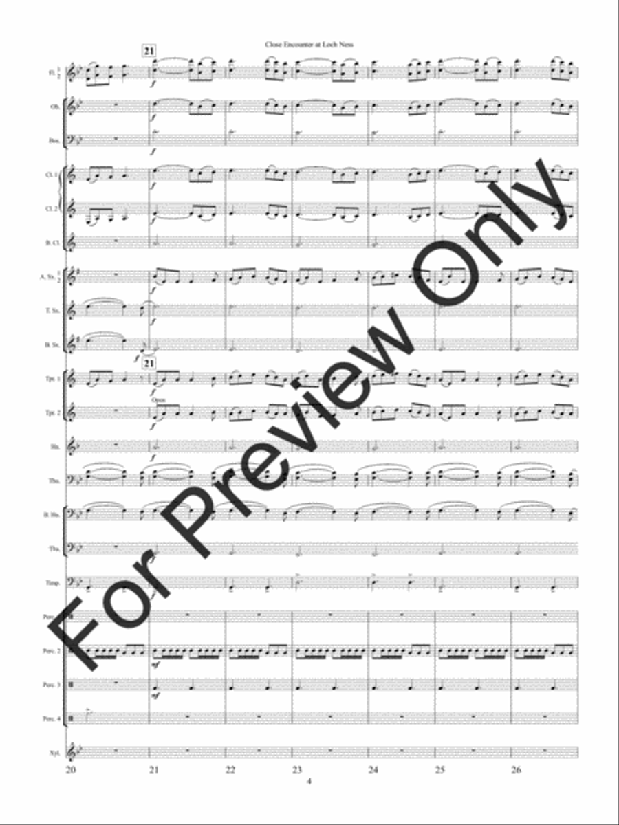 Close Encounter at Loch Ness Concert Band scores gallery preview page 7