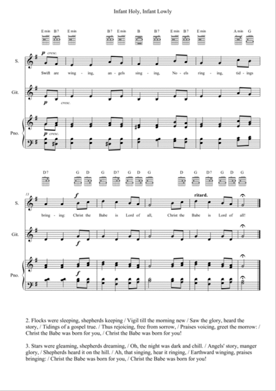 Infant Holy, Infant Lowly Voice Solo scores gallery preview page 2