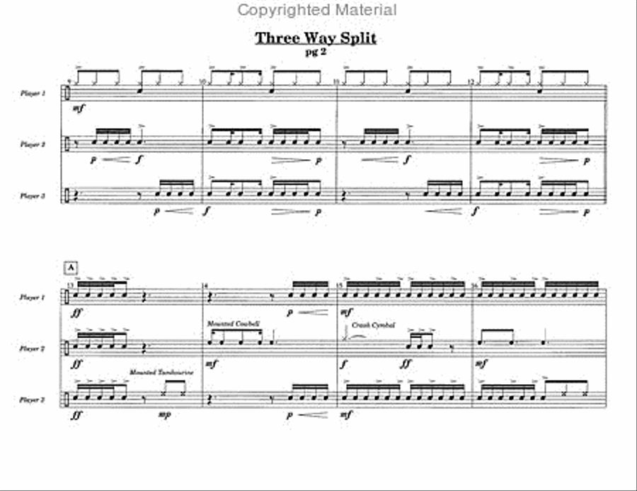 Three Way Split Percussion Ensemble scores gallery preview page 3