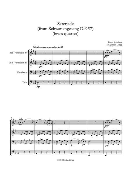 Serenade (from Schwanengesang D. 957) (brass quartet)