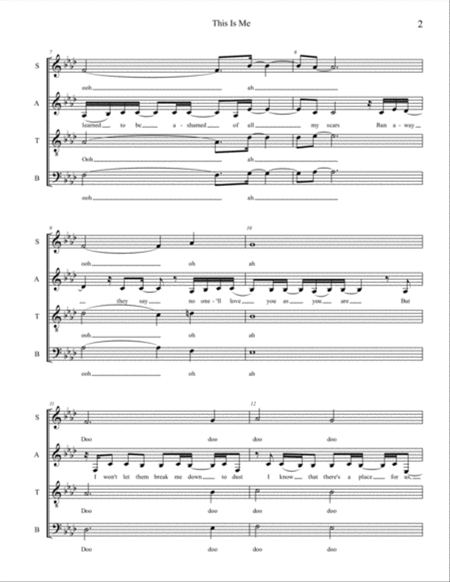 This Is Me 4-Part scores gallery preview page 2