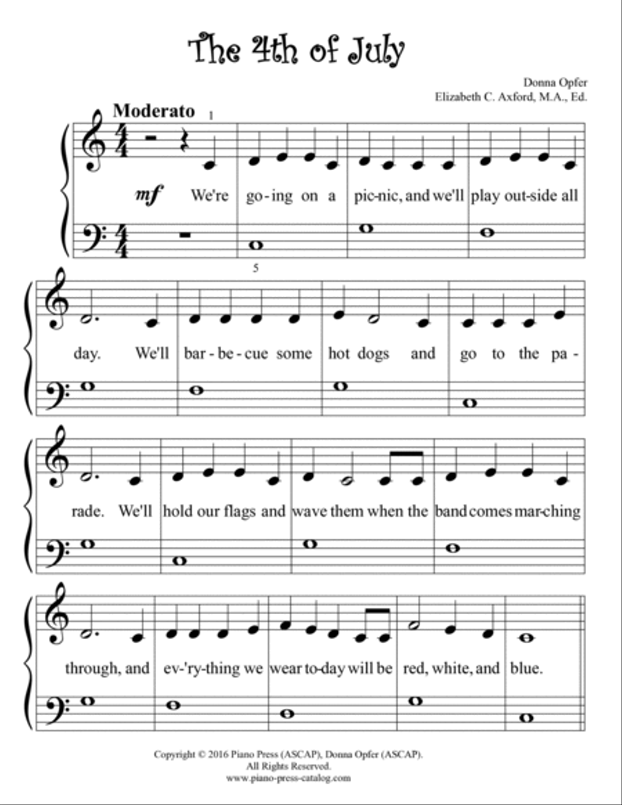 The 4th of July Piano Method scores gallery preview page 2