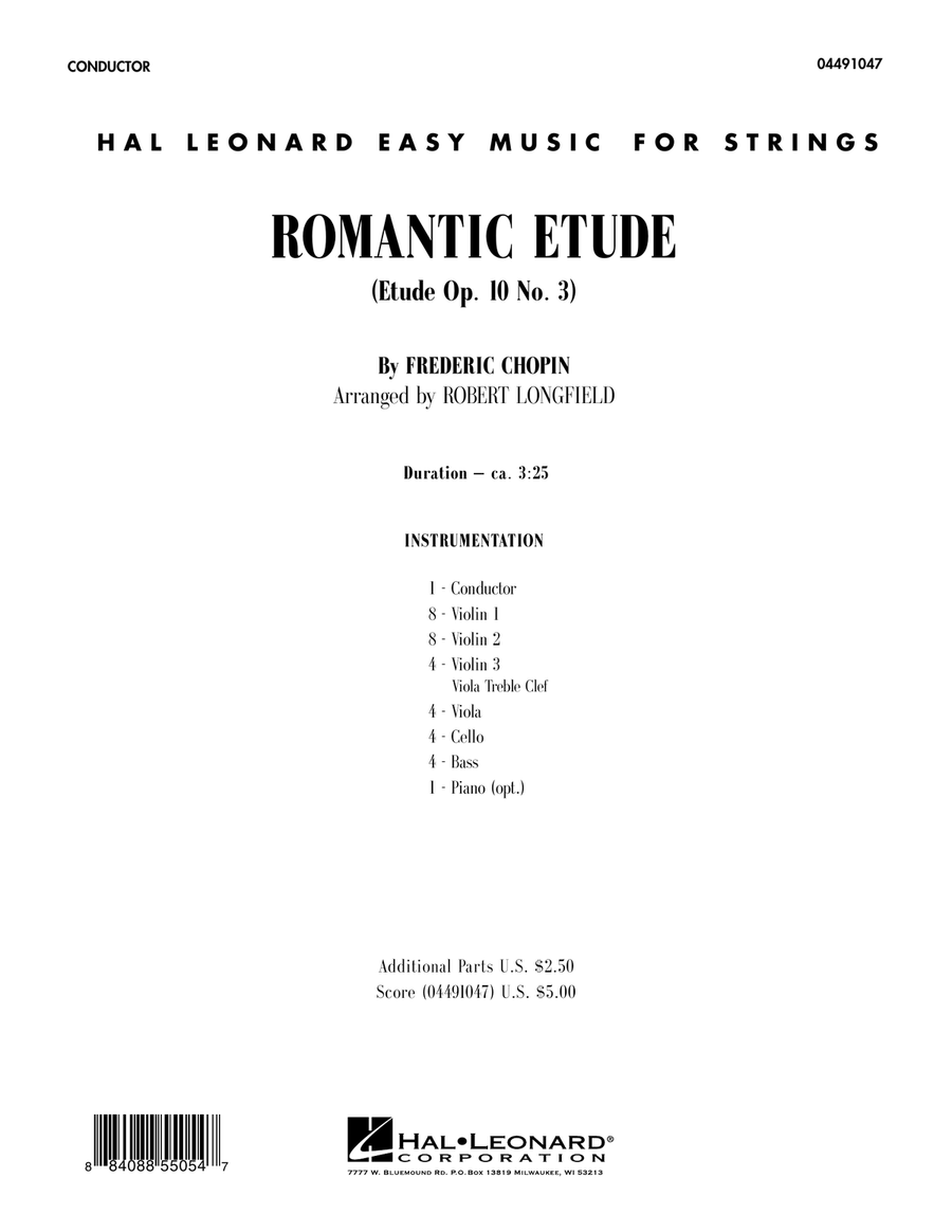 Romantic Etude (Op. 10, No. 3) - Full Score Orchestra scores gallery preview page 1