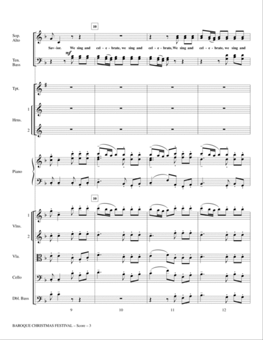 Baroque Christmas Festival (Medley) - Full Score Choir scores gallery preview page 3