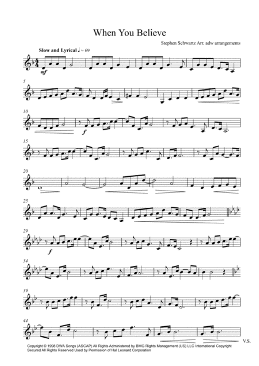 When You Believe (From The Prince Of Egypt) String Quartet scores gallery preview page 5