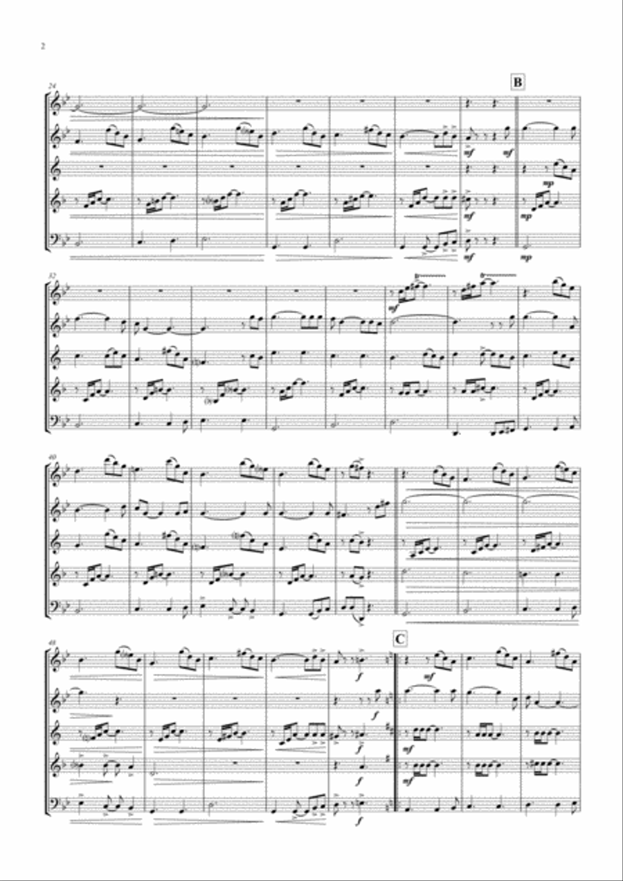 The house of the rising sun - Folk Song - Wind Quintet Woodwind Quintet scores gallery preview page 2