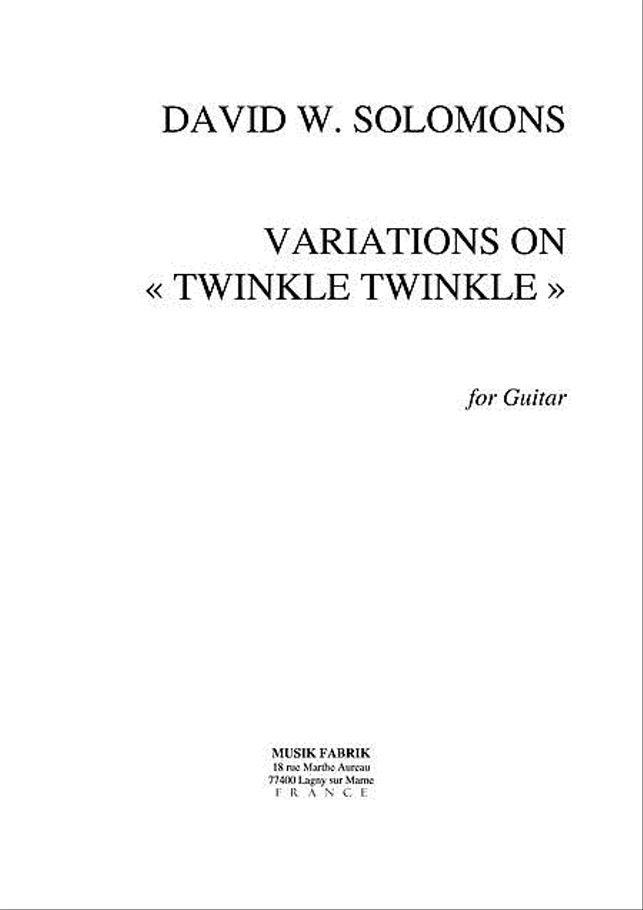 Variations on Twinkle, Twinkle Guitar Solo scores gallery preview page 1