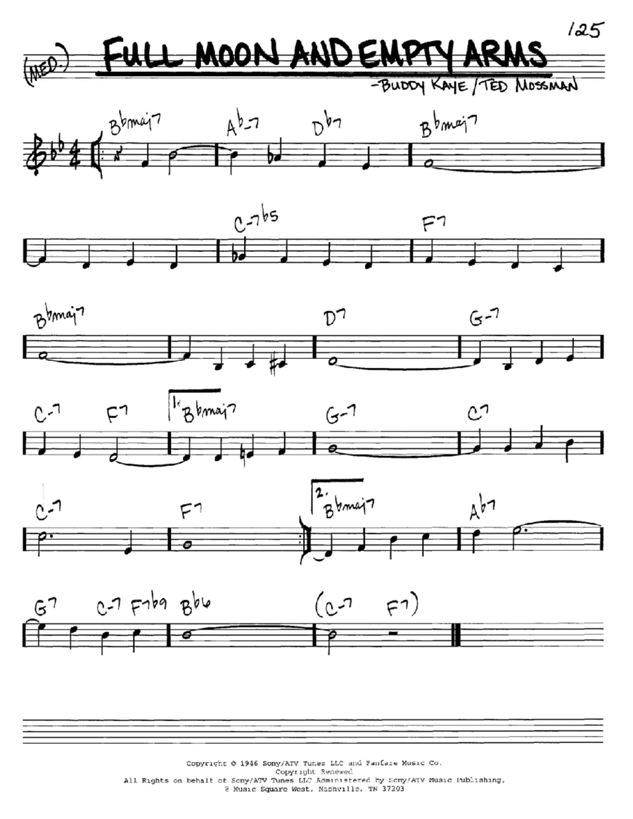 Full Moon And Empty Arms Piano scores gallery preview page 1