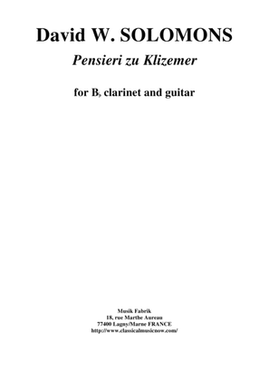 David W. Solomons : Pensieri su Klizemer for Bb clarinet and guitar