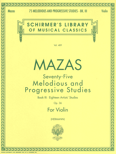 75 Melodious and Progressive Studies, Op. 36 – Book 3: Artist's Studies