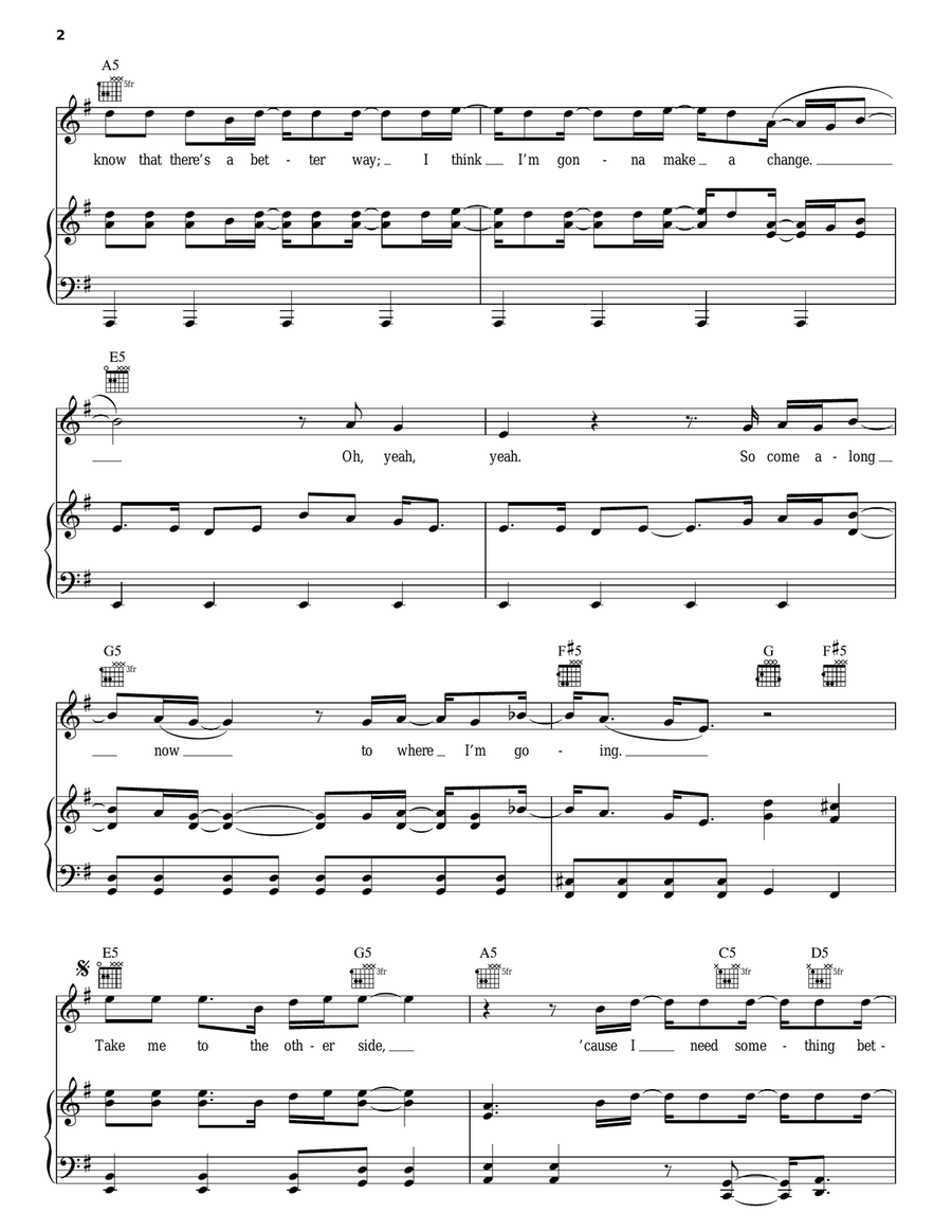 Otherside Piano, Vocal, Guitar scores gallery preview page 2