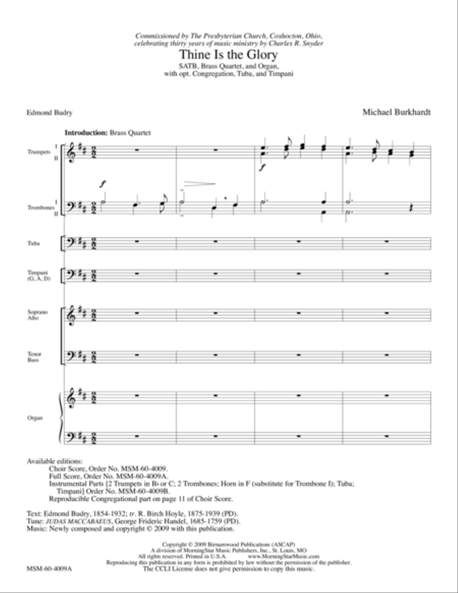 Thine Is the Glory Choir scores gallery preview page 1