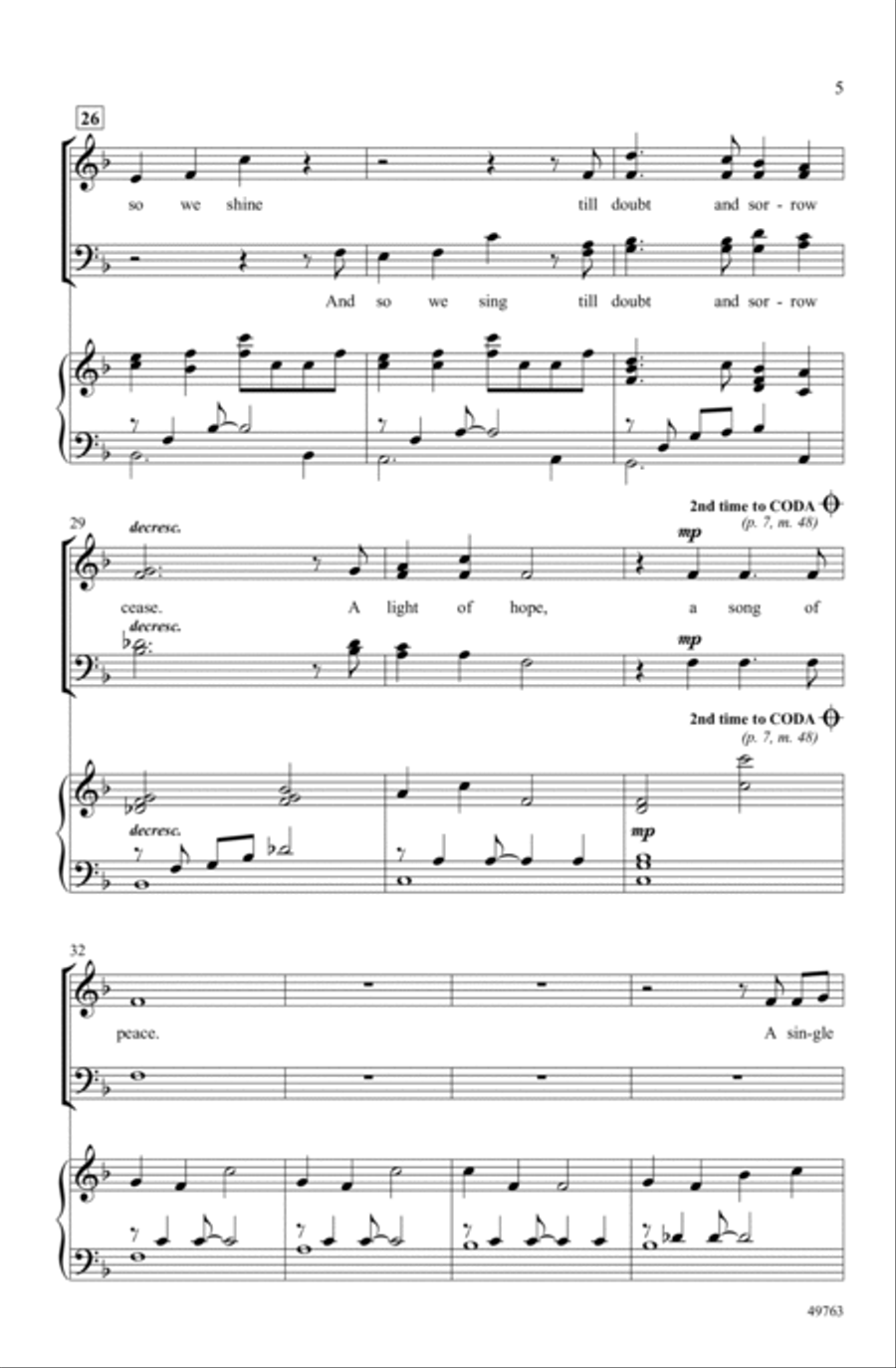 A Light of Hope, A Song of Peace Choir scores gallery preview page 4