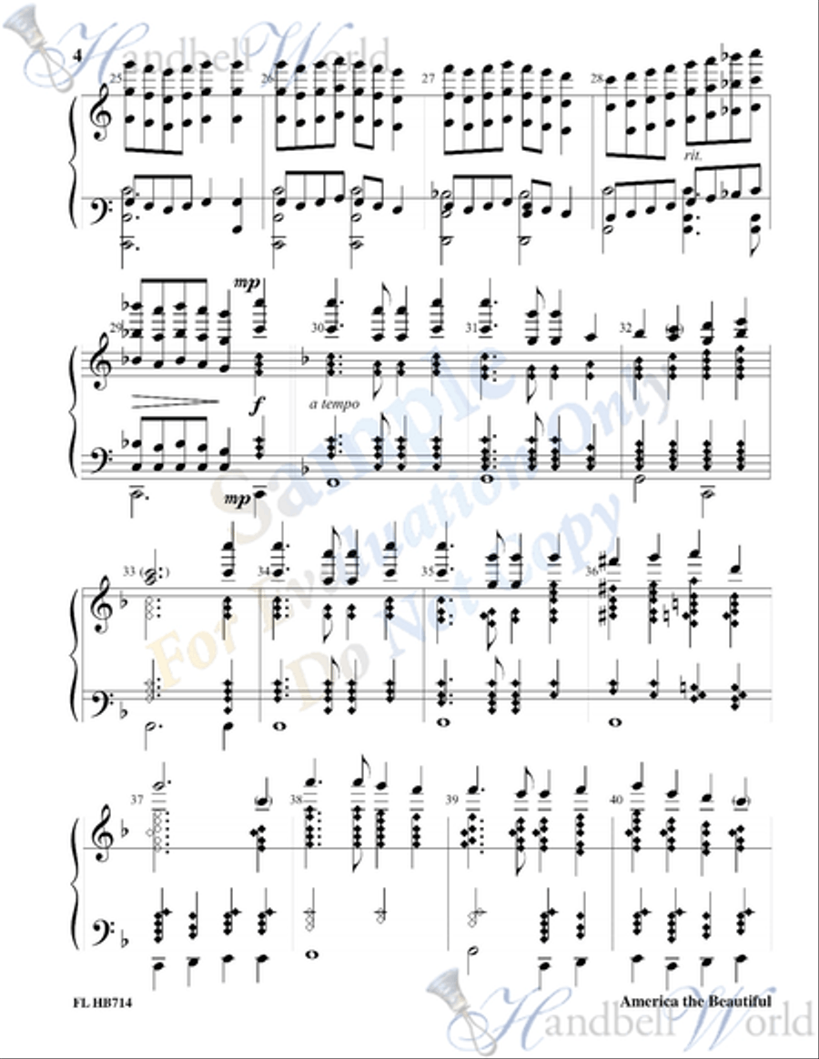 America the Beautiful 5-Octaves scores gallery preview page 3