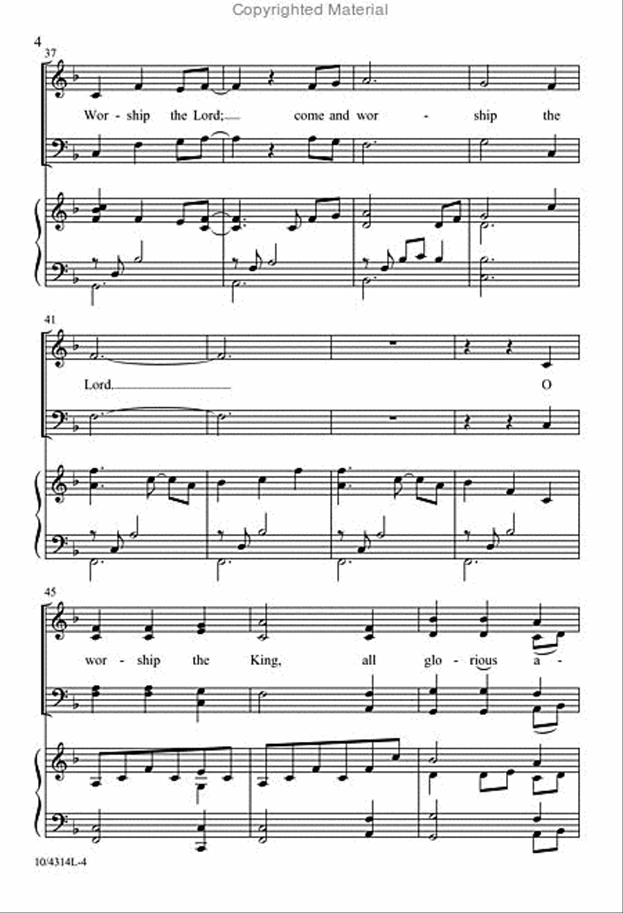 O Worship the Lord O Worship the Lord 4-Part scores gallery preview page 5