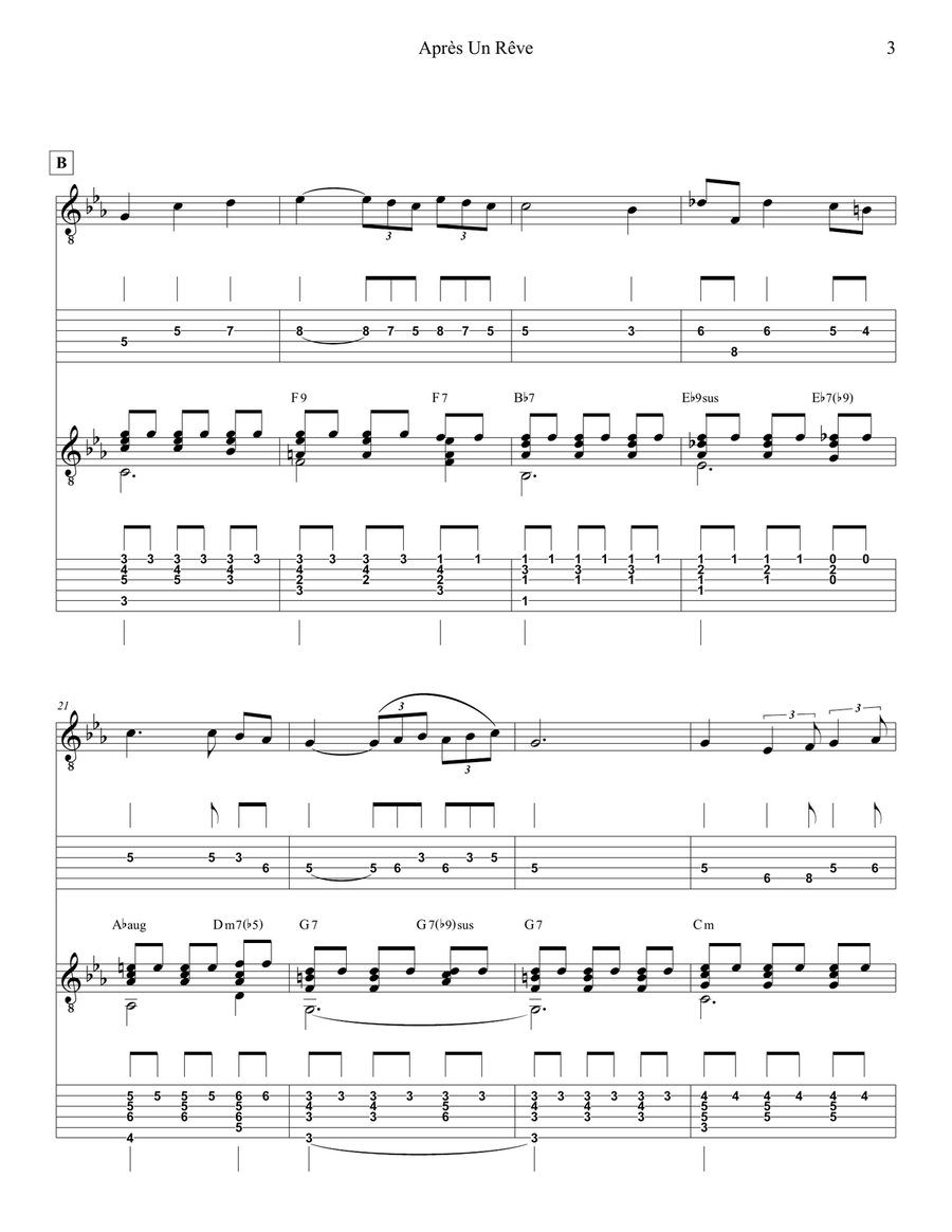 Apres Un Reve (After A Dream): Score Acoustic Guitar scores gallery preview page 3