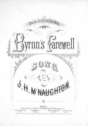 Byron's Farewell. Song