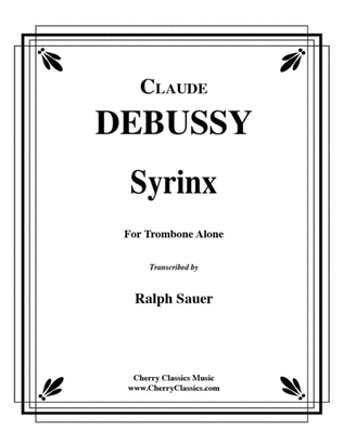 Book cover for Syrinx for Unaccompanied Tenor Trombone