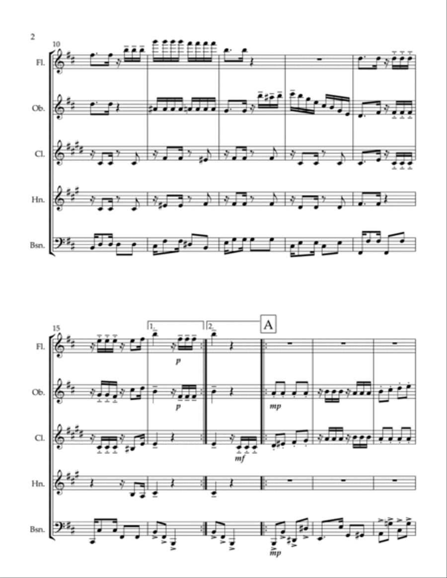 Floraux Floraux Woodwind Quintet scores gallery preview page 5