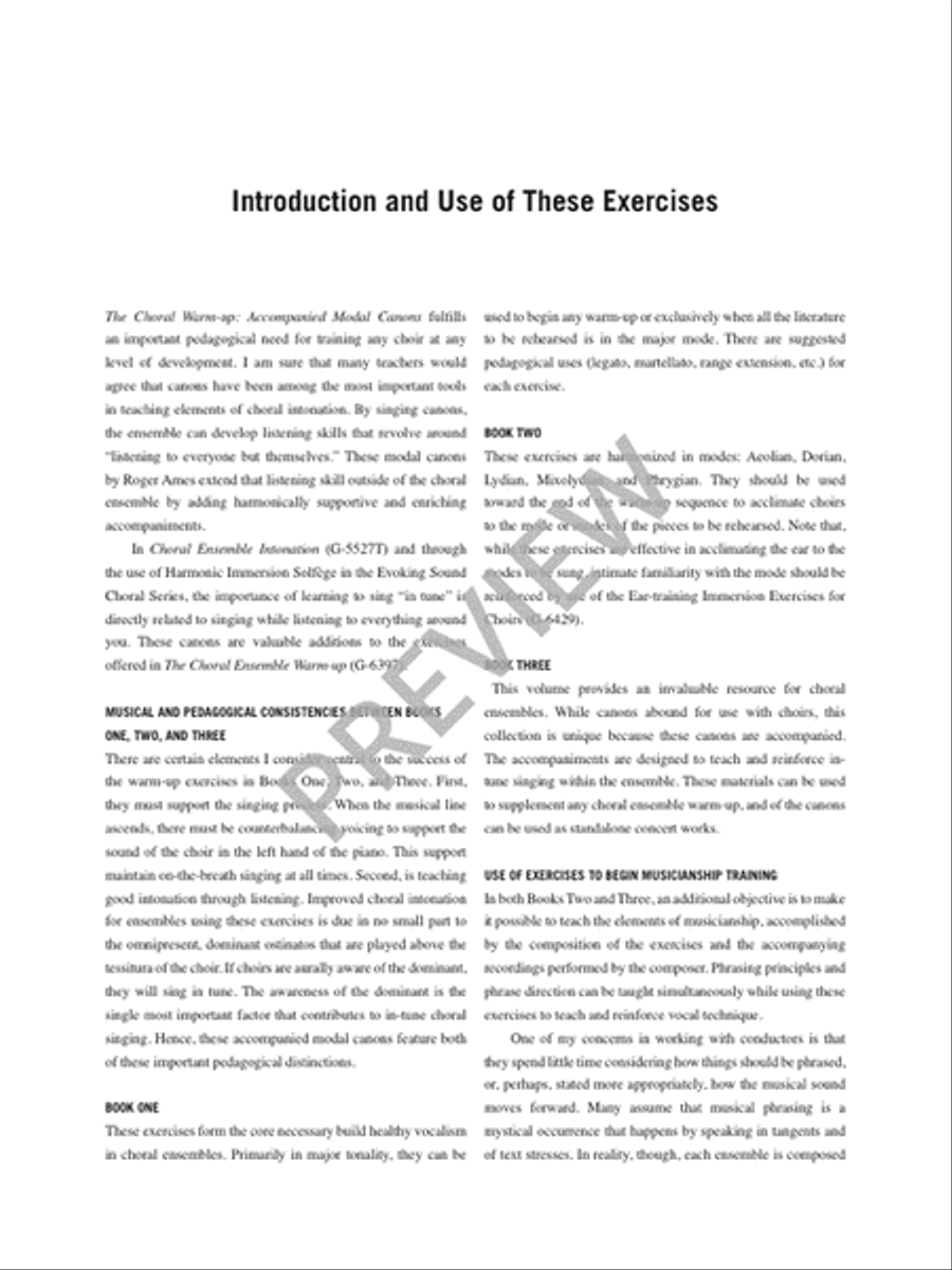 The Choral Warm-Up: Accompanied Modal Canons - Conductor's edition in Full Score with Teaching Objectives and CD Choir scores gallery preview page 6