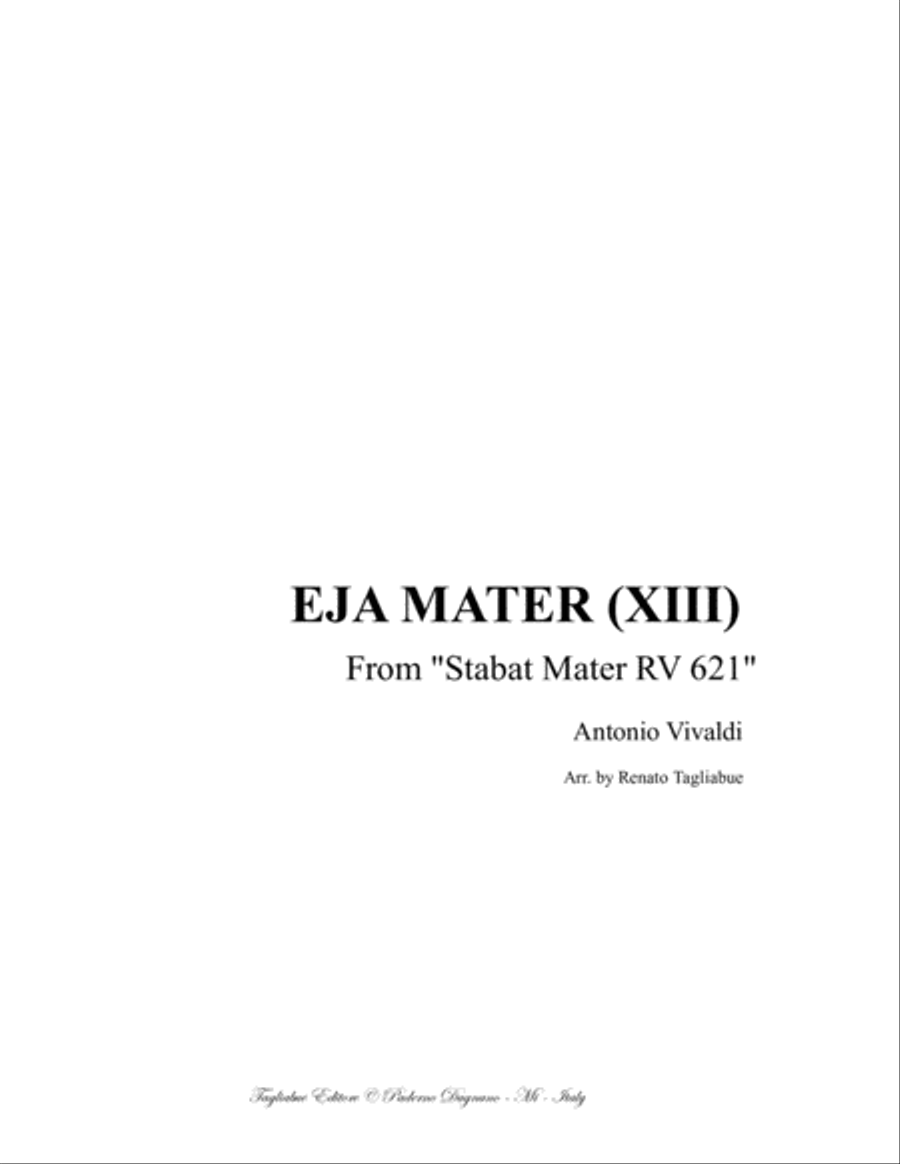 EJA MATER (XIII) - (From Stabat Mater- RV 621) - For Alto,and Organ 3 staff Voice scores gallery preview page 1