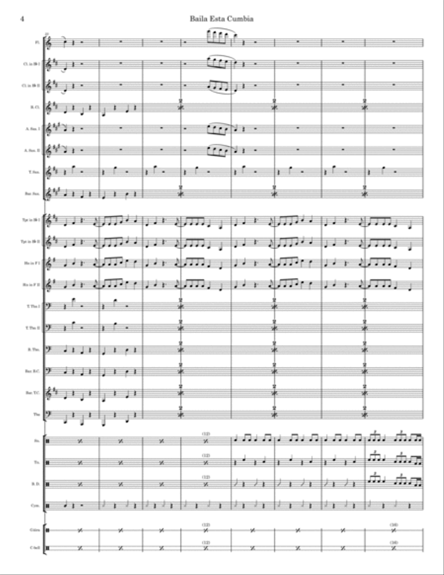 Baila Esta Cumbia Marching Band scores gallery preview page 4