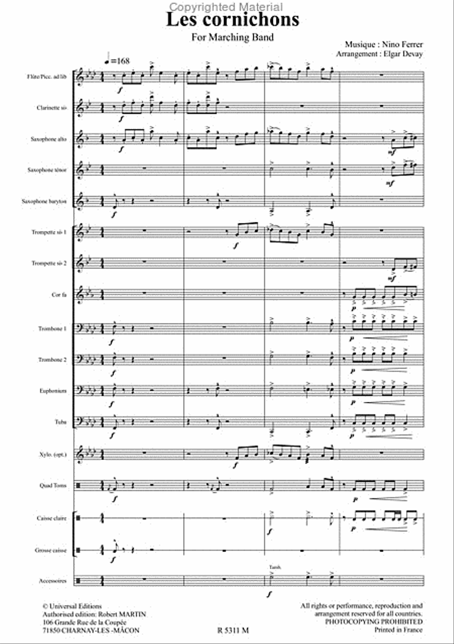 Les cornichons Marching Band scores gallery preview page 2