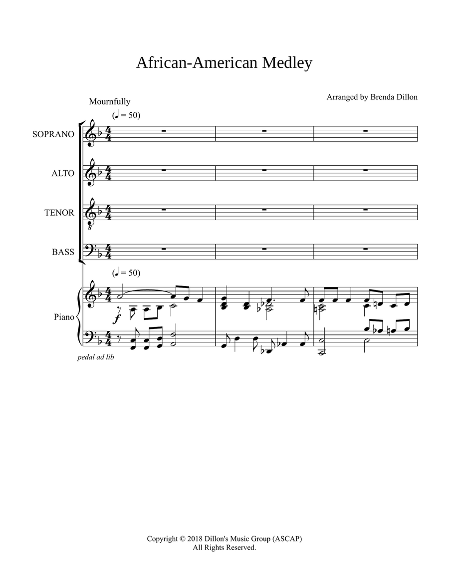 African-American Medley African-American Medley 4-Part scores gallery preview page 1