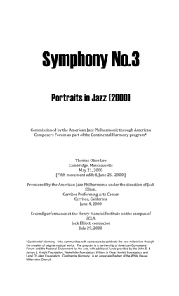 Symphony No. 3 ... Portraits in Jazz (2000)