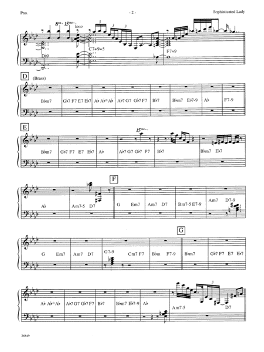 Sophisticated Lady: Piano Accompaniment Jazz Ensemble scores gallery preview page 2