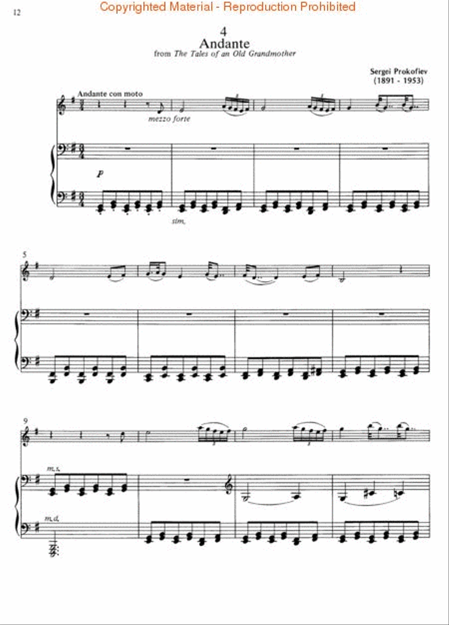 Four Russian Pieces Violin Solo scores gallery preview page 3