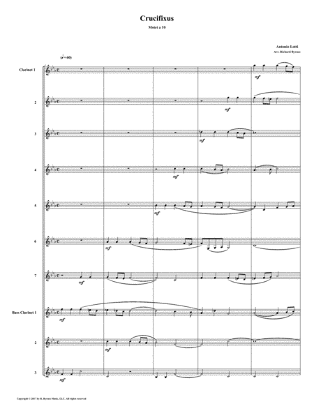 Crucifixus a 10 by Antonio Lotti (Clarinet Choir) image number null