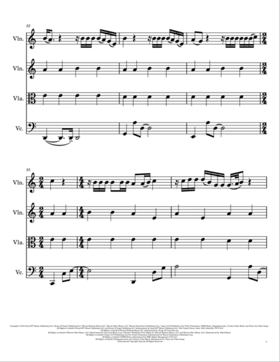 I'll Never Love Again String Quartet scores gallery preview page 6