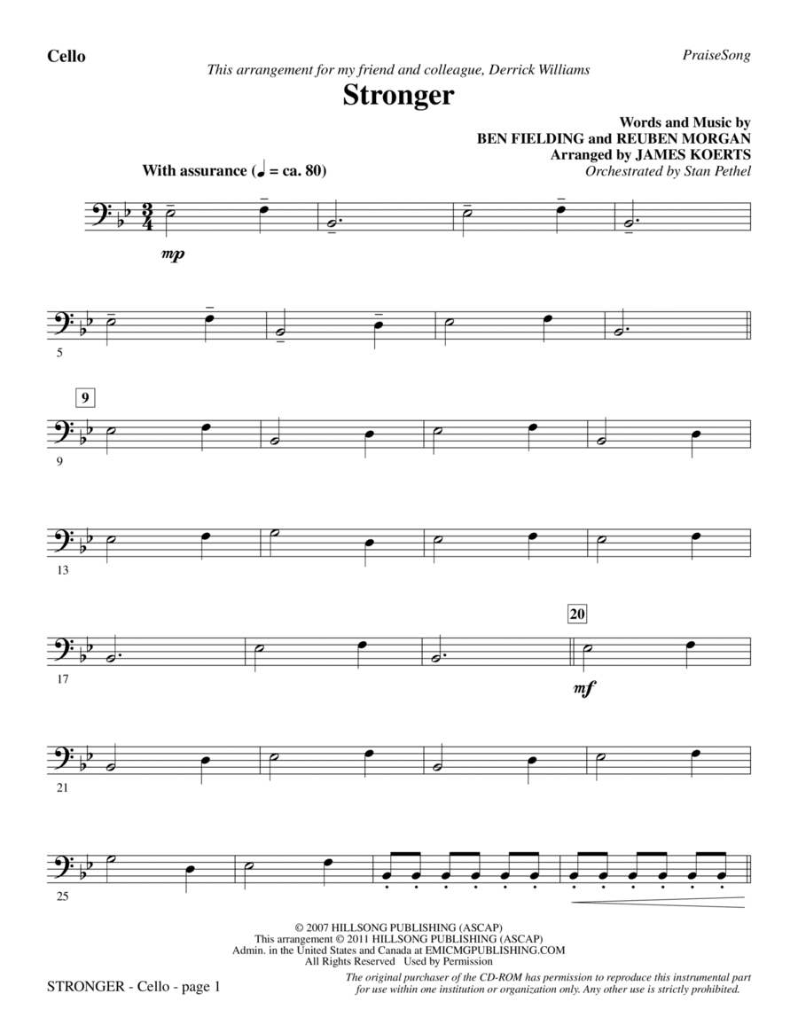Stronger - Cello Choir scores gallery preview page 1
